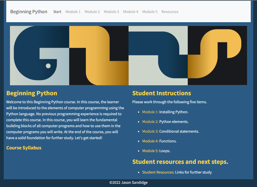Beginning Python - Online Course